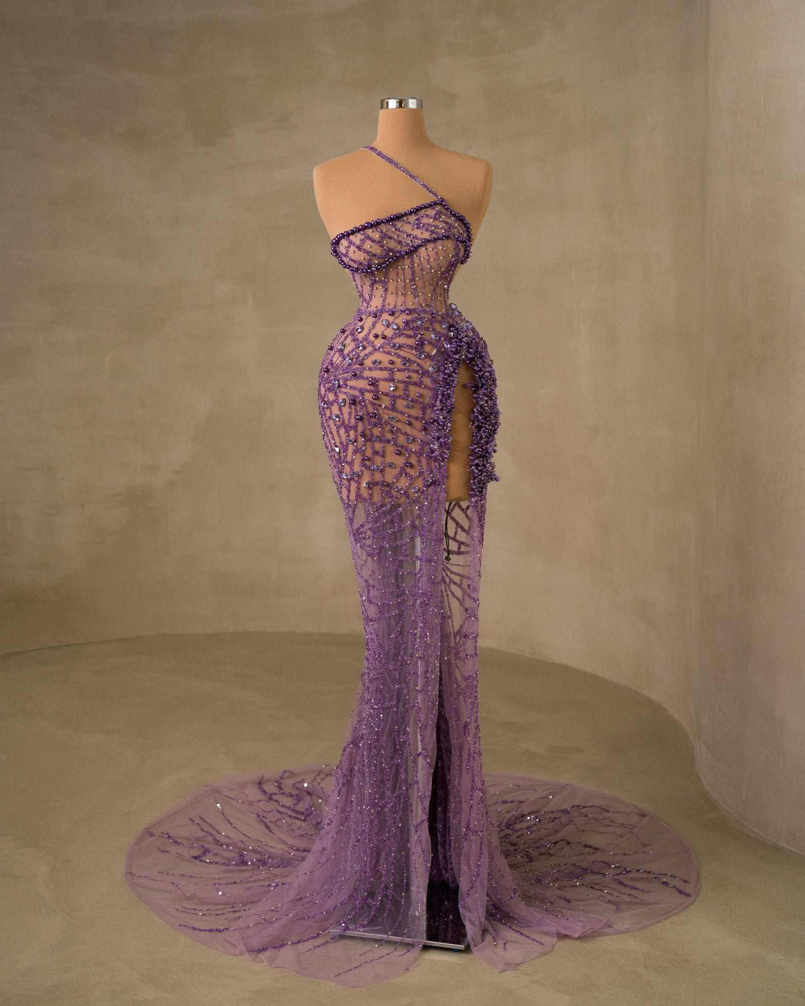 BeadsDeep SlitLight PurpleWomen - Blini Fashion House