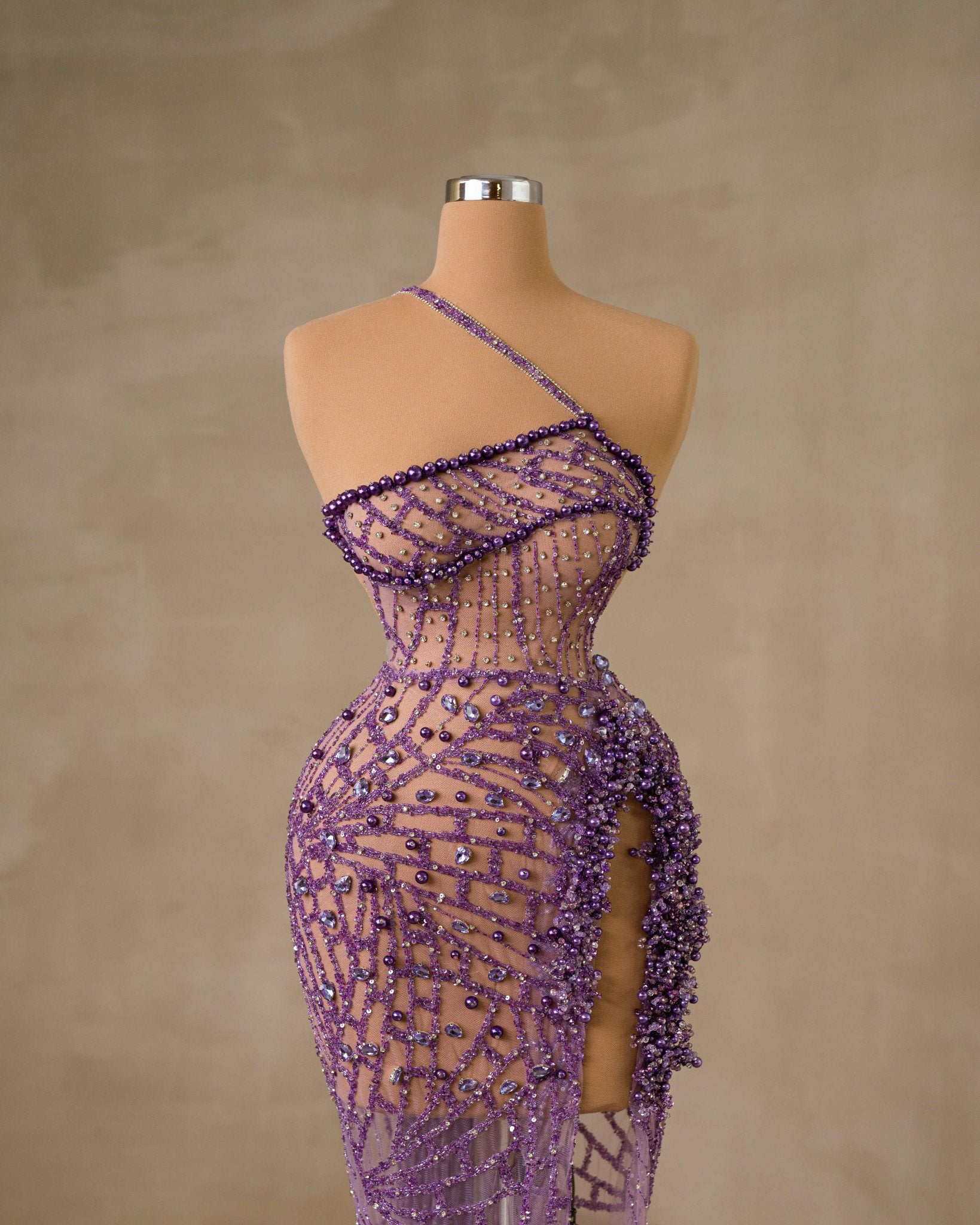 BeadsDeep SlitLight PurpleWomen - Blini Fashion House