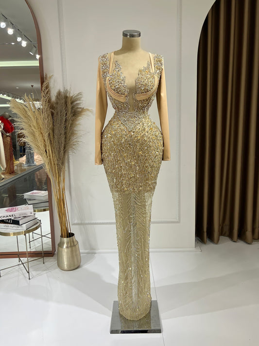 Rosalyn Maxikleid mit funkelnden Akzenten