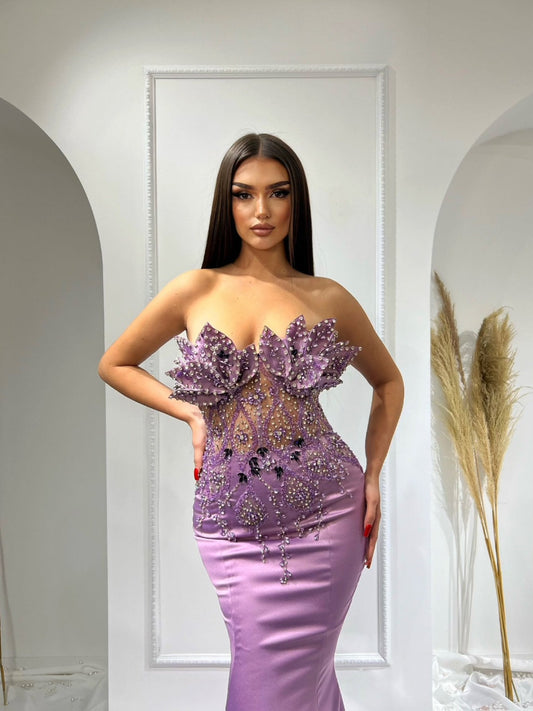 Lerena Sleeveless Long Dress with Sparkling Embellishments