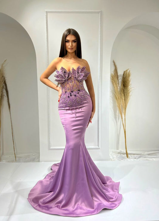 Lerena Sleeveless Long Dress with Sparkling Embellishments