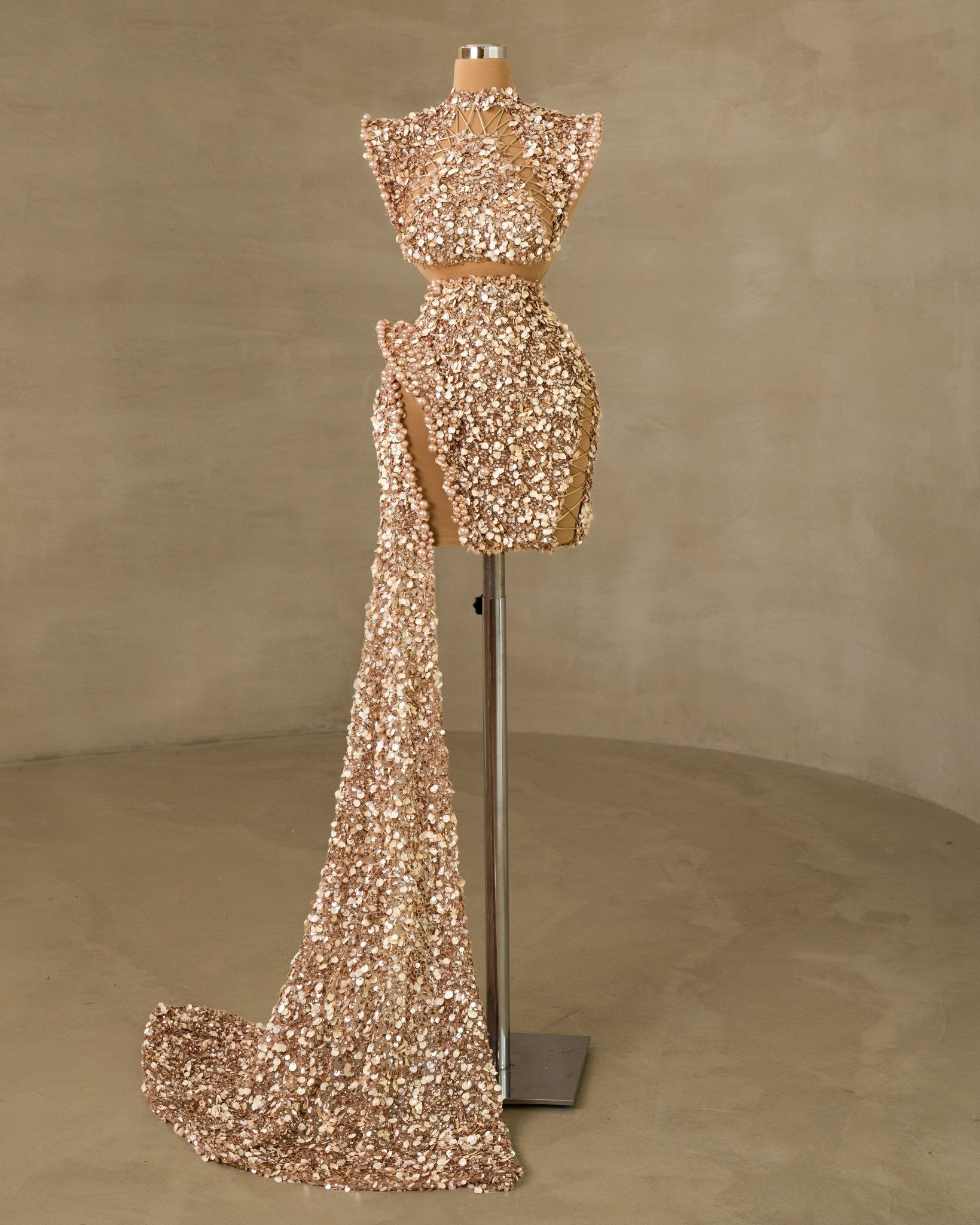 Striking Short Dress featuring Side Tail, Slit, and Cut-Out Design