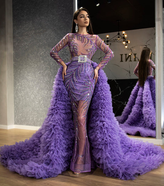 Robe Aadita Glamorous Stone-Incrusted Side-Tail