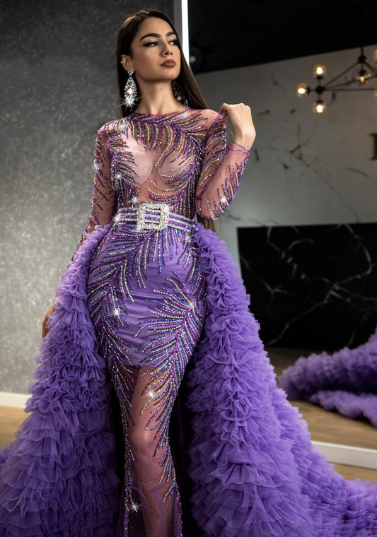 Robe Aadita Glamorous Stone-Incrusted Side-Tail