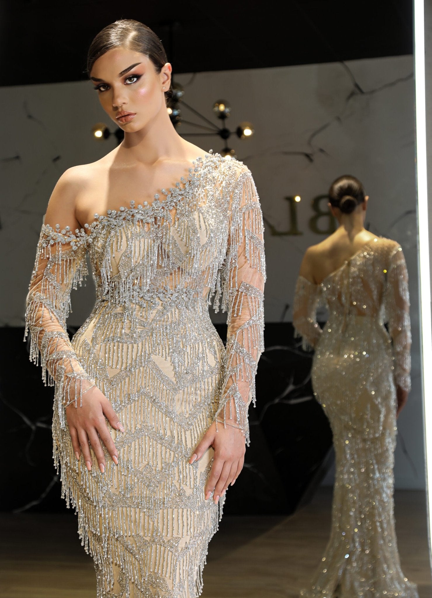 BeadsLong DressLuxoriousWomen - Blini Fashion House