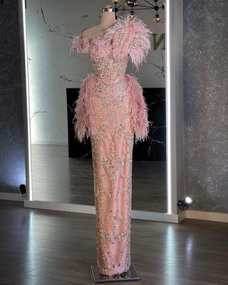 CrystalsFeathersLight PinkWomen - Blini Fashion House