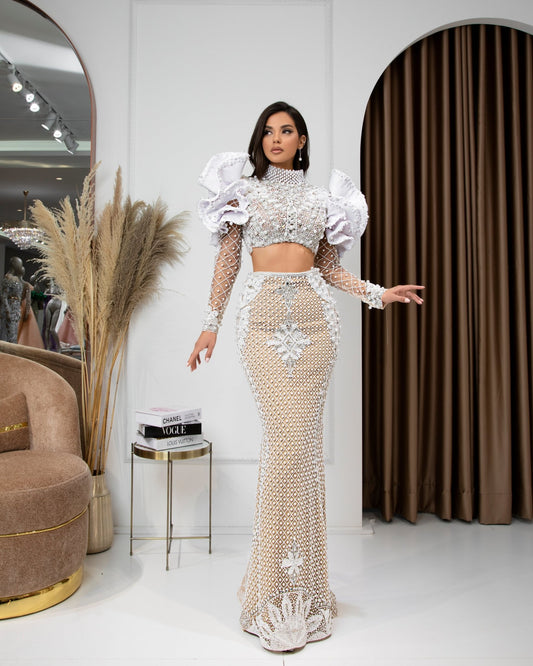 CrystalsDeep SlitHigh NeckWomen - Blini Fashion House