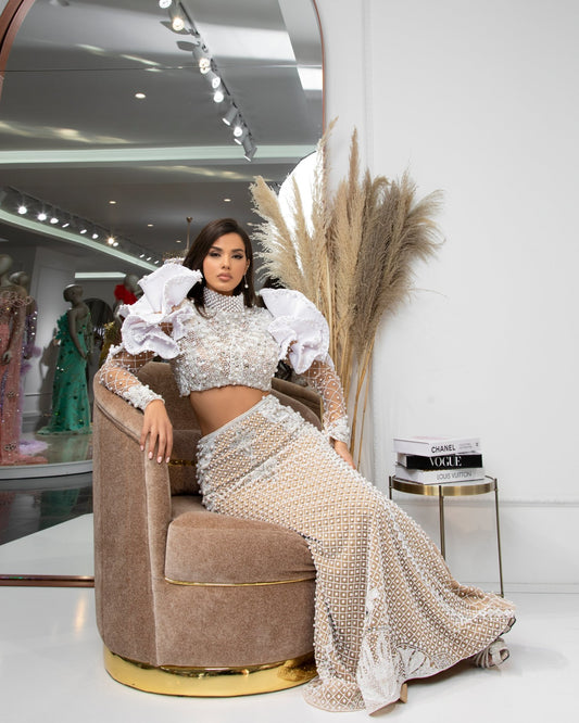 CrystalsDeep SlitHigh NeckWomen - Blini Fashion House