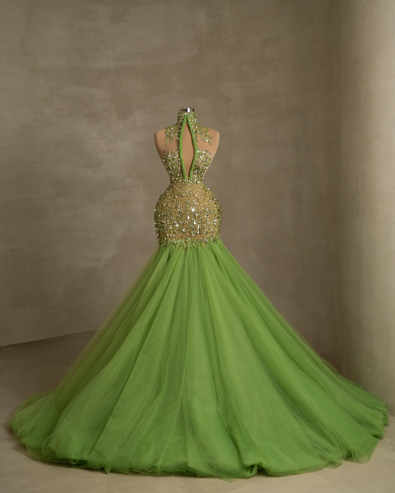 Cut OutGreenHigh NeckWomen - Blini Fashion House