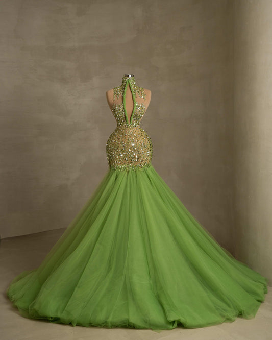 Cut OutGreenHigh NeckWomen - Blini Fashion House