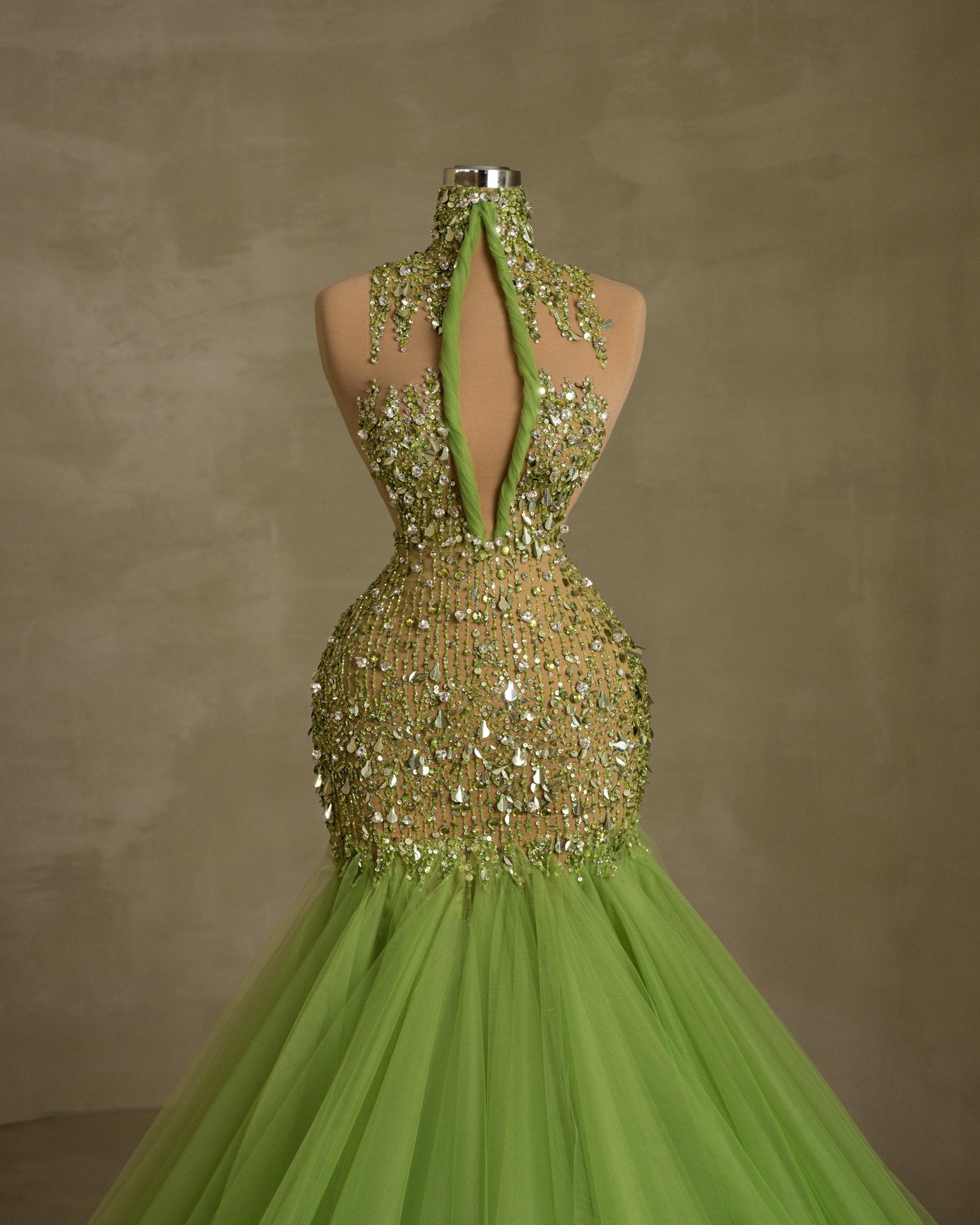 Cut OutGreenHigh NeckWomen - Blini Fashion House