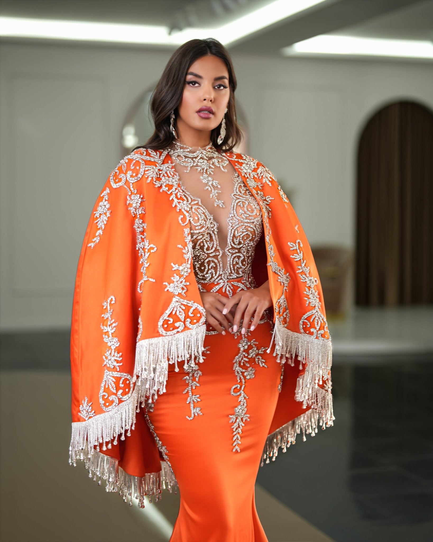 Isra Stone Embellished Dress with Dazzling Design Blini Fashion House