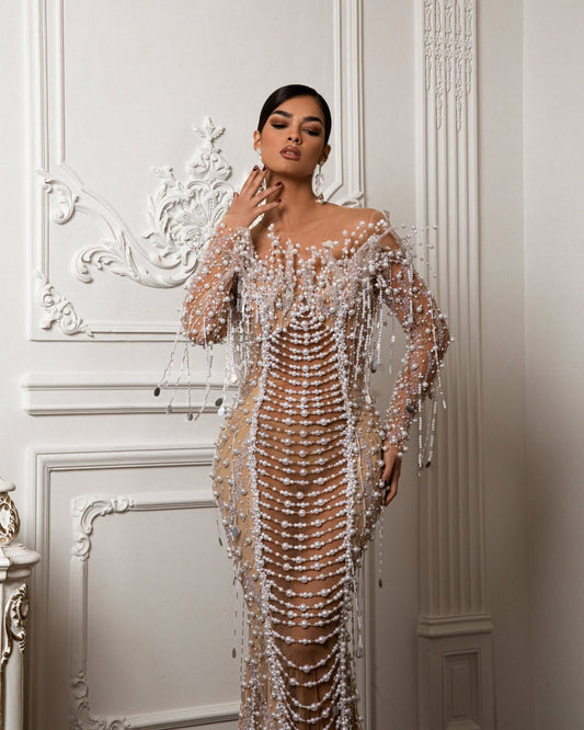 Long DressLong SleevesLuxoriousWomen - Blini Fashion House