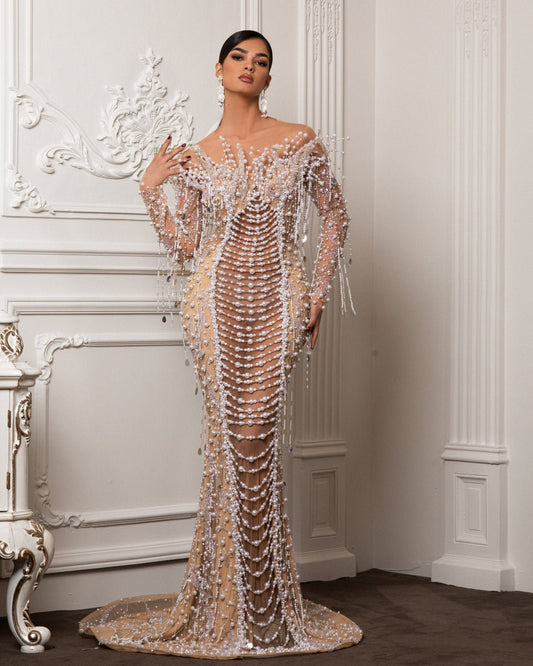Long DressLong SleevesLuxoriousWomen - Blini Fashion House