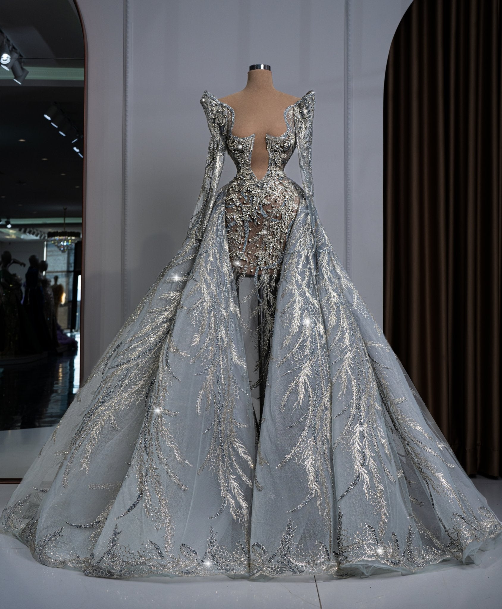 BeadsCrystalsLong DressWomen - Blini Fashion House