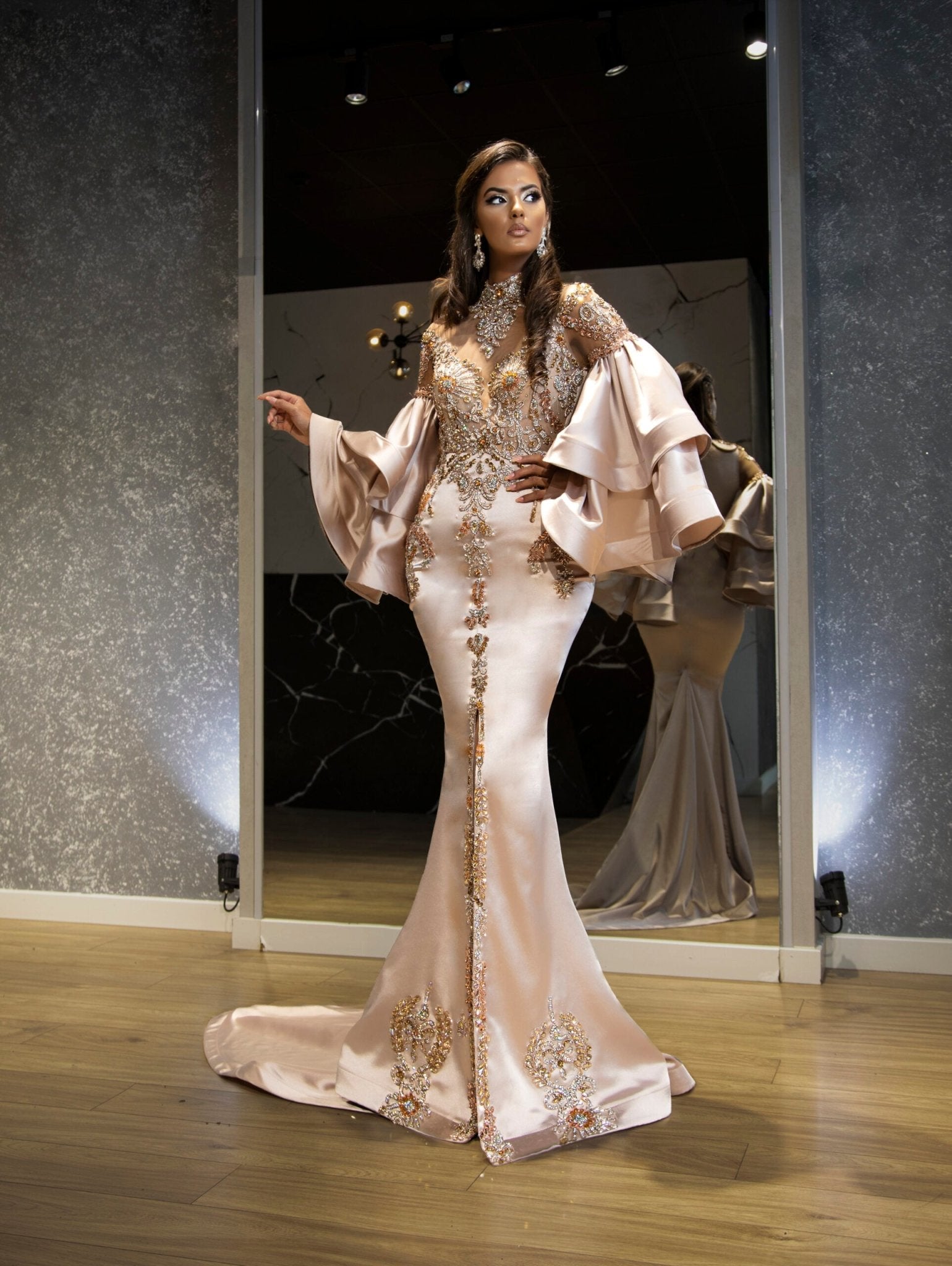 BeadsLong DressLuxoriousWomen - Blini Fashion House