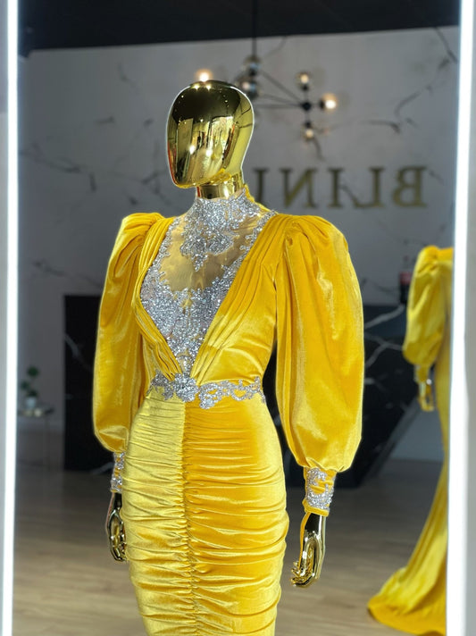 High NeckLuxuriousPuff SleevesWomen - Blini Fashion House