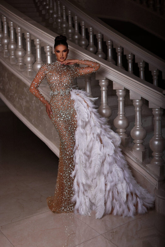 Stunning silver dress with crystals