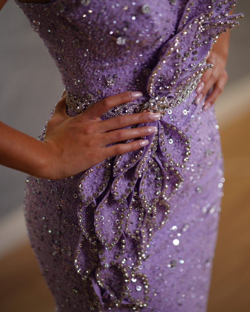 BeadsDeep SlitLight PurpleWomen - Blini Fashion House