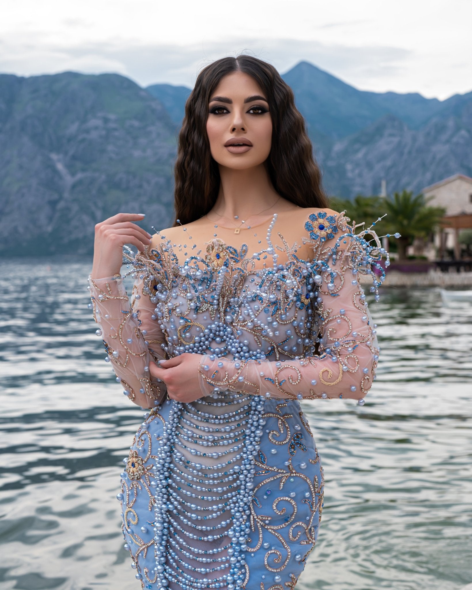 Keirana Off Shoulder Dress with Pearl Blini Fashion House