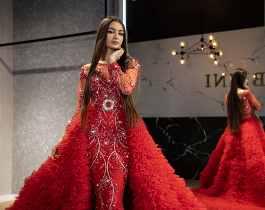 BeadsLayered TulleLong DressWomen - Blini Fashion House