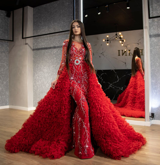 BeadsLayered TulleLong DressWomen - Blini Fashion House