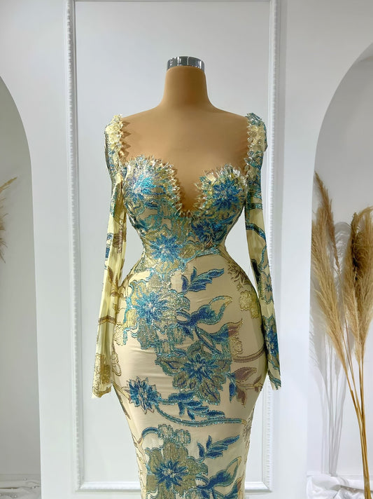 Long DressLong SleevesLuxoriousWomen - Blini Fashion House