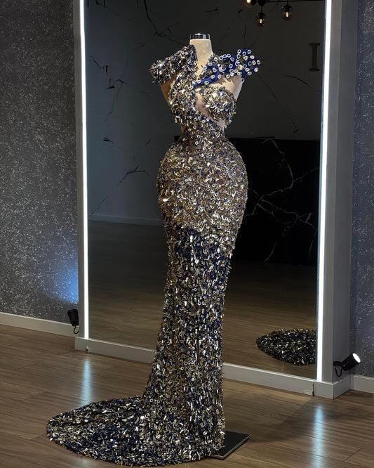 Deep SlitGoldGold DetailsWomen - Blini Fashion House