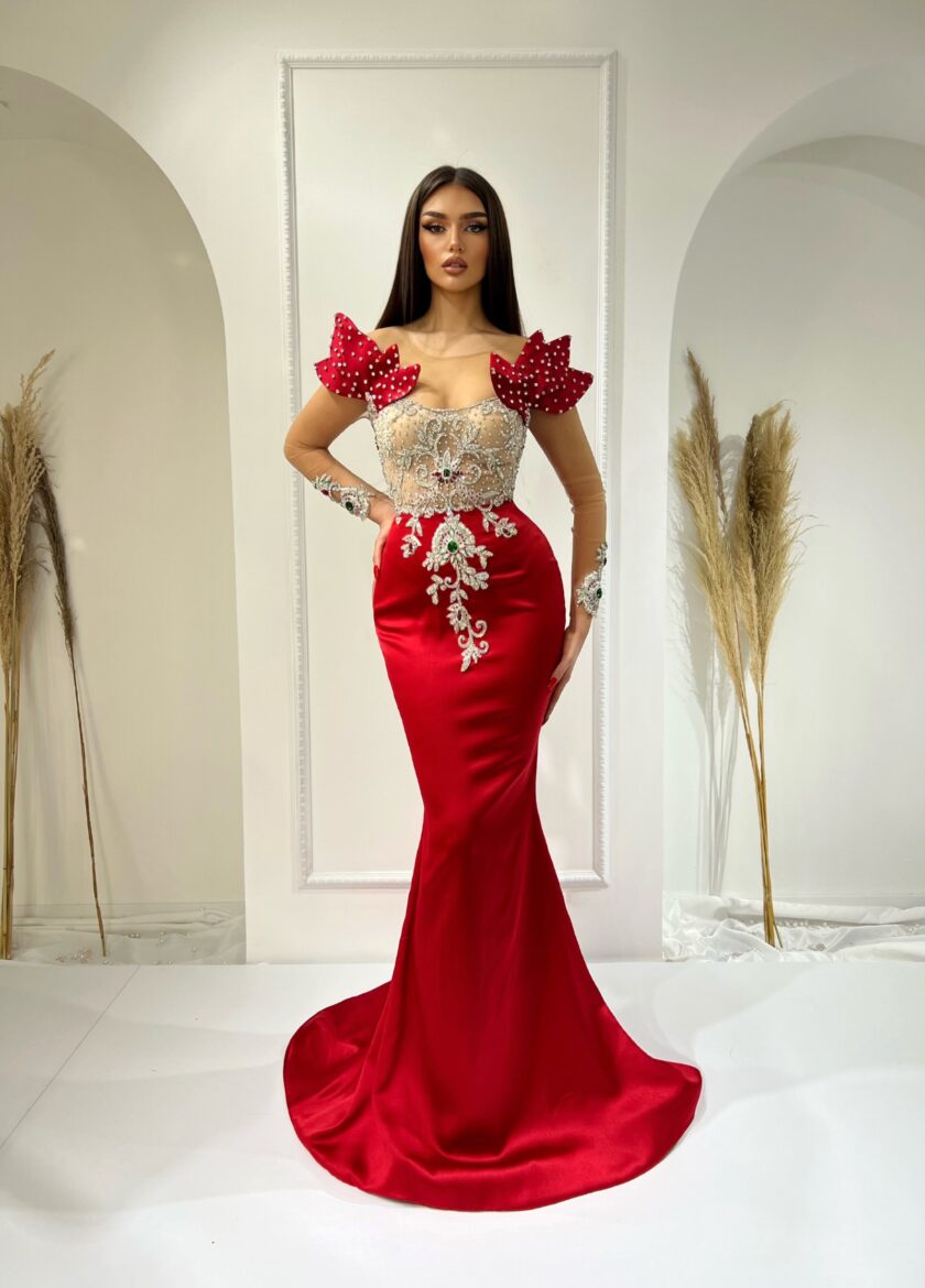 BeadsLong DressLong SleevesWomen - Blini Fashion House