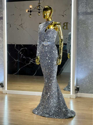 LuxuriousOne ShoulderSequinsWomen - Blini Fashion House