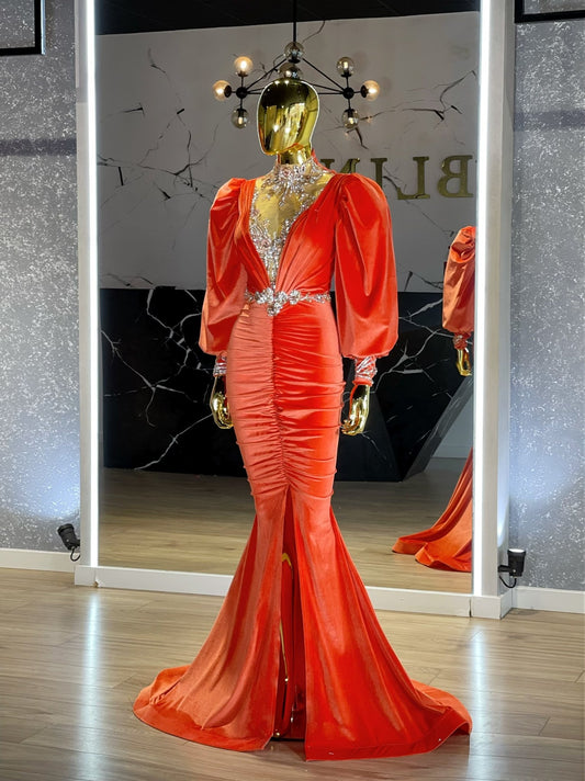 High NeckLuxuriousPuff SleevesWomen - Blini Fashion House