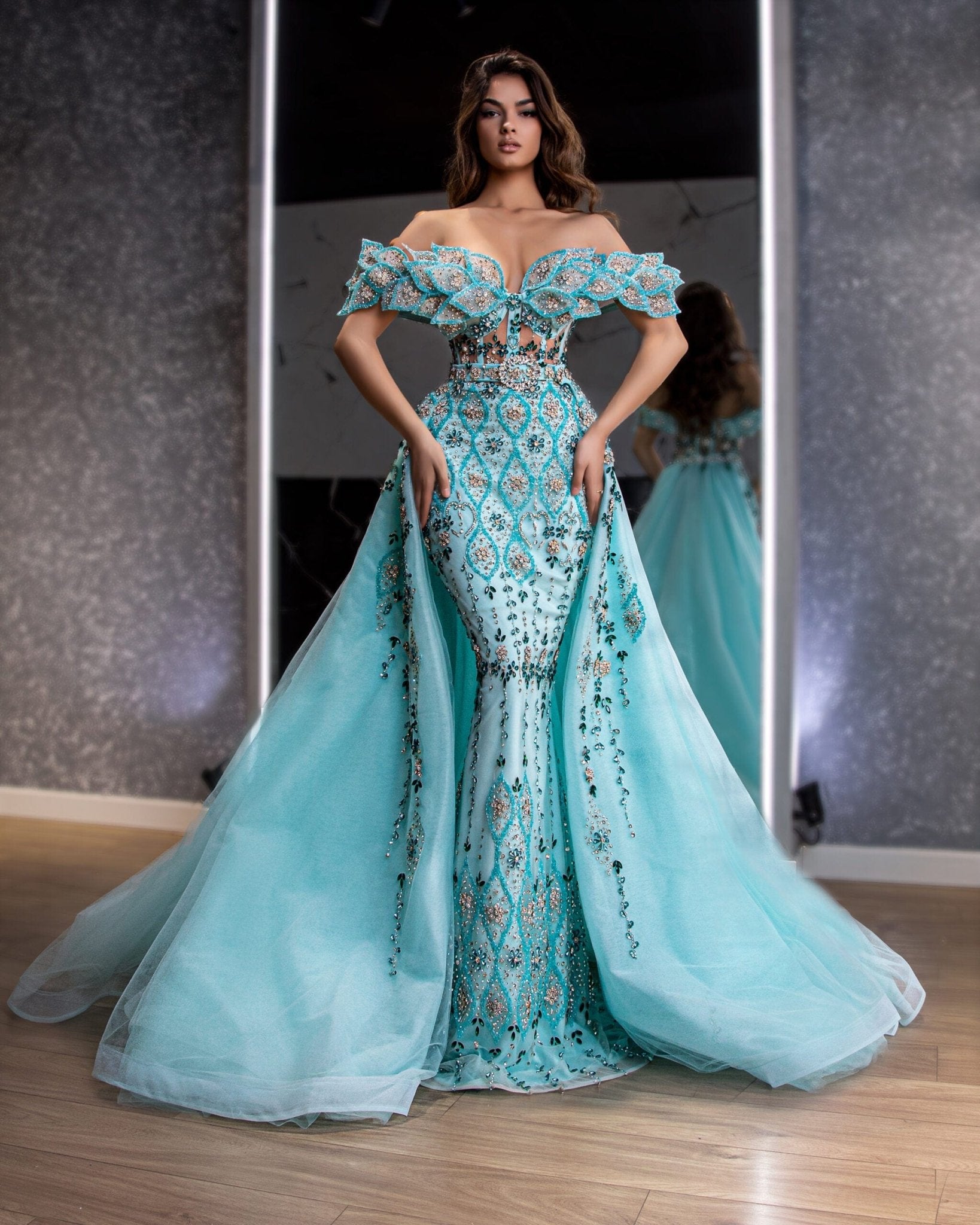 BlueLong DressLuxoriousWomen - Blini Fashion House