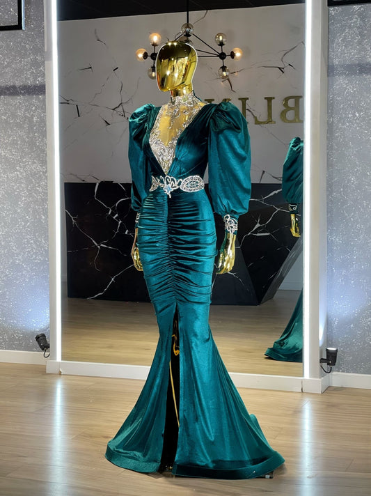 High NeckLuxuriousPuff SleevesWomen - Blini Fashion House