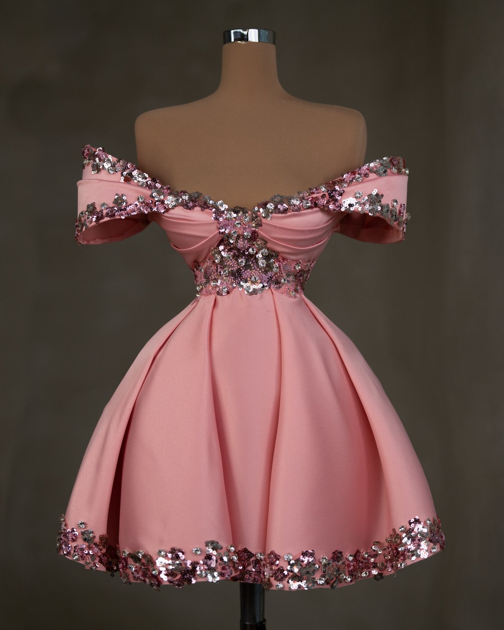 Pastel pink off the shoulder dress deals