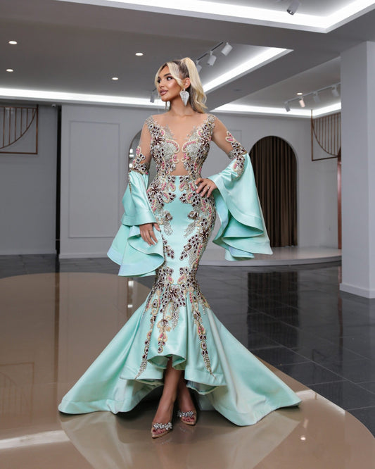 BeadsLong DressLong SleevesWomen - Blini Fashion House