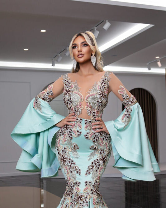 BeadsLong DressLong SleevesWomen - Blini Fashion House