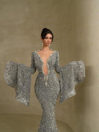 Elegant Silver Sequin Dress for Special Occasions