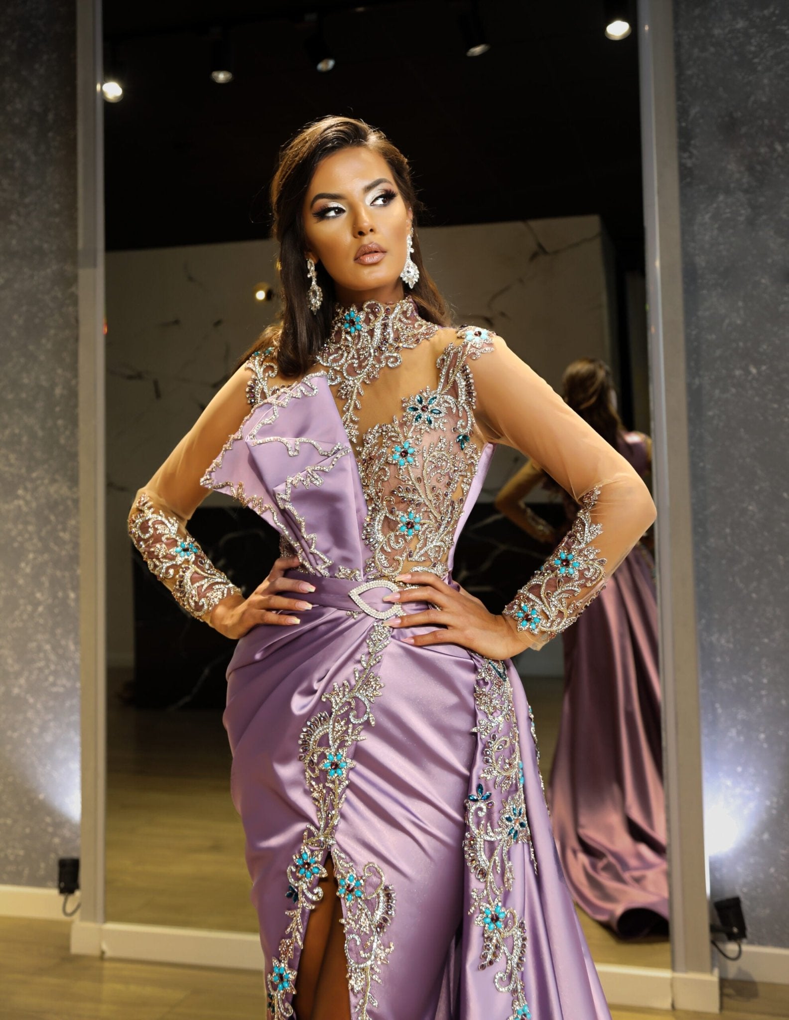 BeadsLong DressLuxoriousWomen - Blini Fashion House