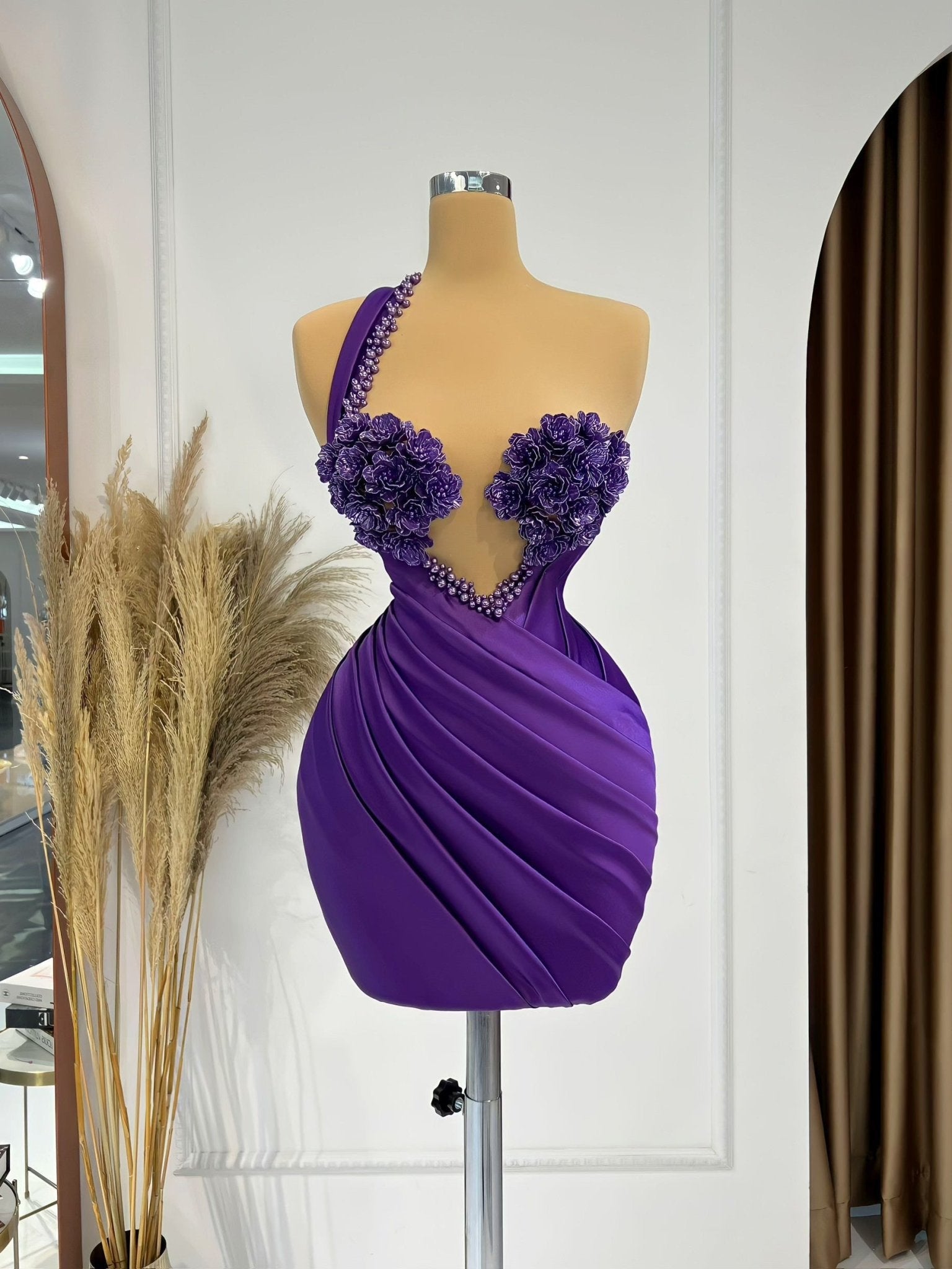 Cocktail DressCrystalsFlowersWomen - Blini Fashion House