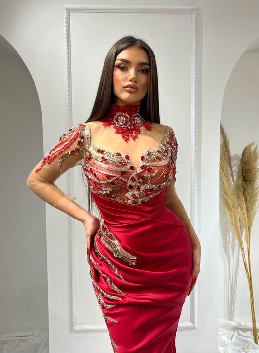 BeadsLong DressLong SleevesWomen - Blini Fashion House