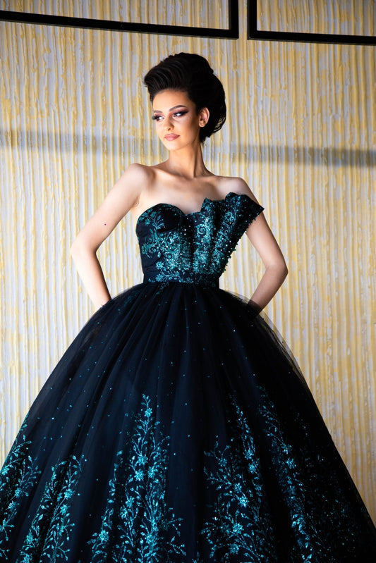 BlackBlueLong DressWomen - Blini Fashion House