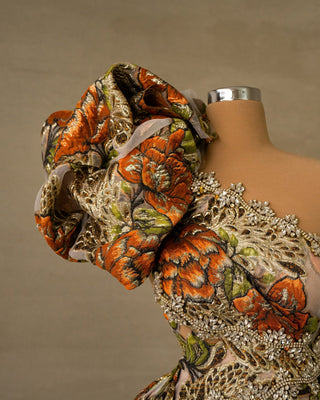 Sleek and Elegant Flower Detail on Dress
