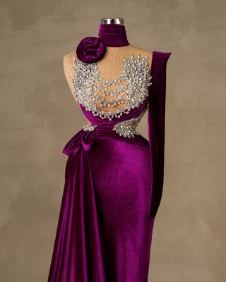 Elegant Pink Velvet Dress