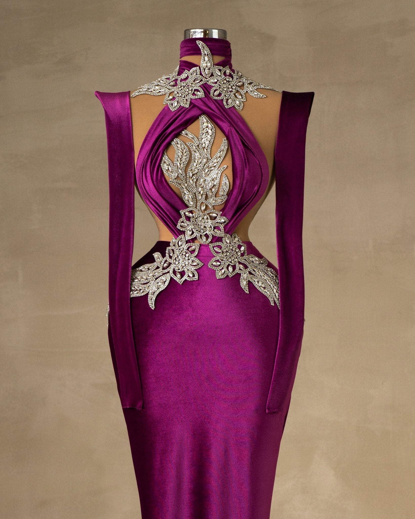 Long Velvet Pink Dress