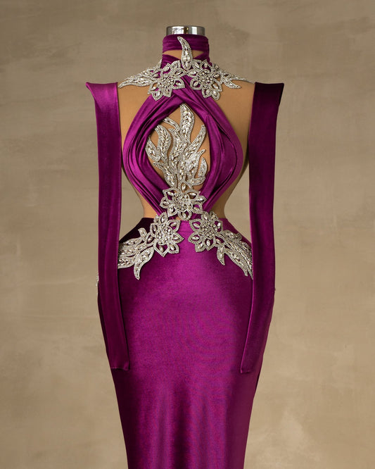 Long Velvet Pink Dress