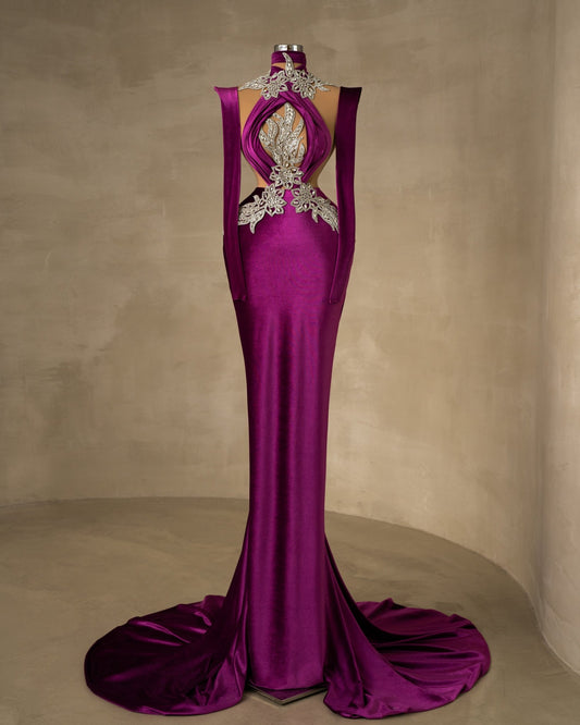 Velvet Dress with Long Sleeves