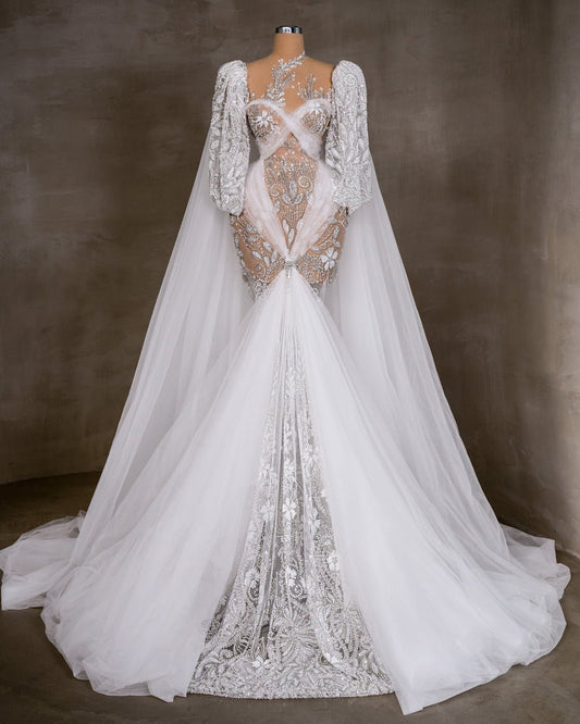 Luxurious Tulle Wedding Gown for Brides