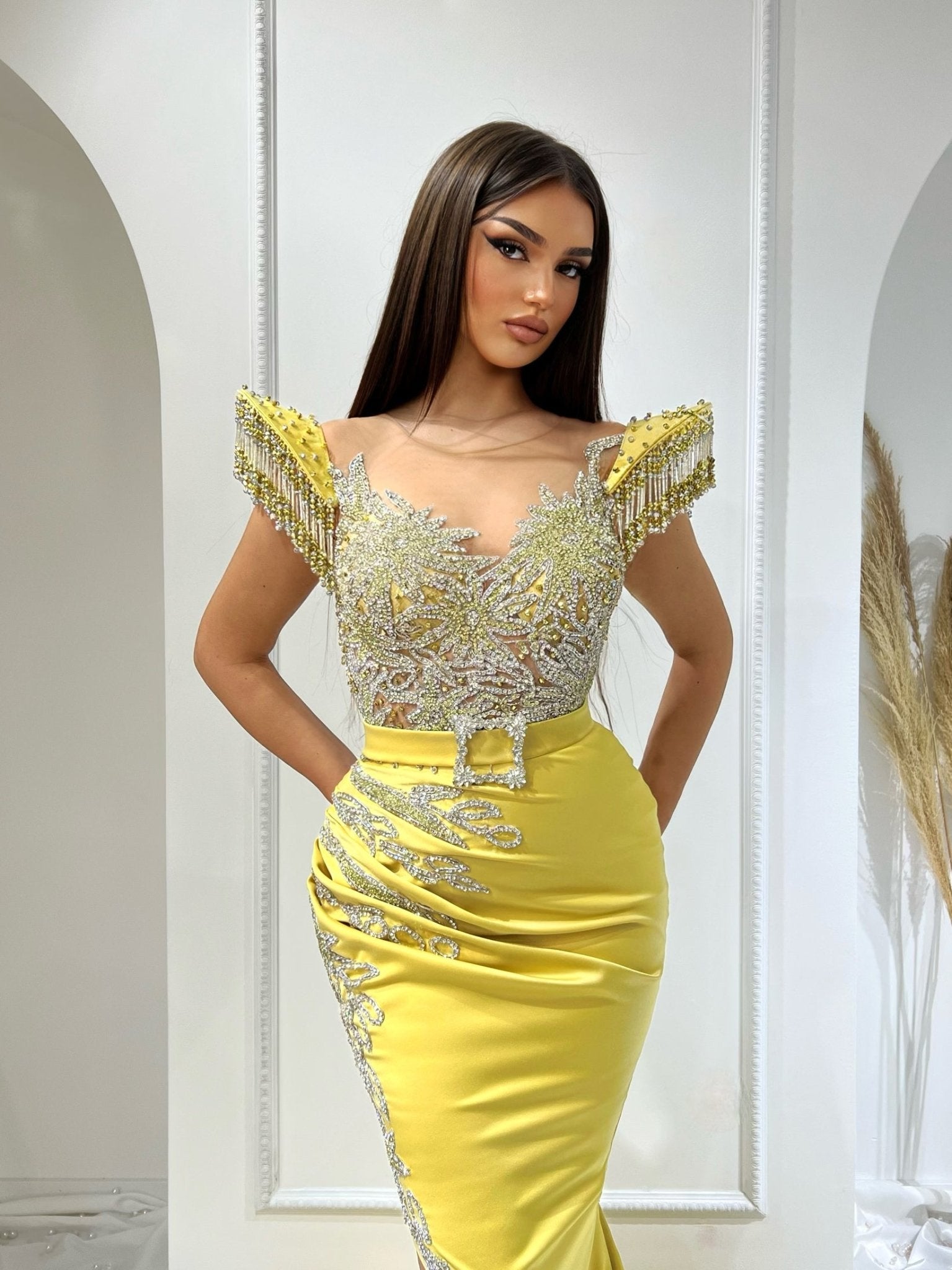 BeadsLong DressLuxoriousWomen - Blini Fashion House