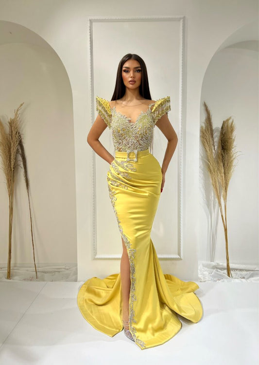 BeadsLong DressLuxoriousWomen - Blini Fashion House