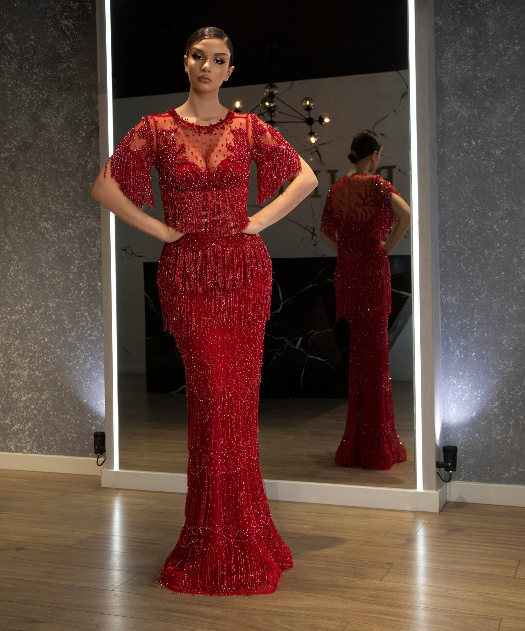 BeadsLong DressLuxoriousWomen - Blini Fashion House